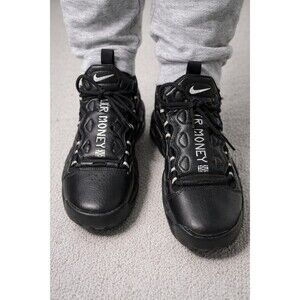 Nike Air More Money Black Sneakers Youth Athletic Shoes Lace Up 6.5